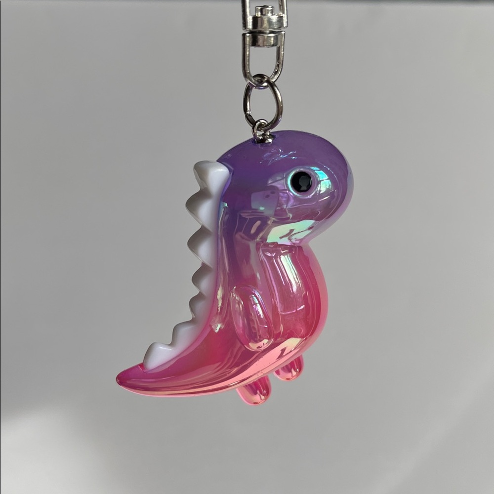 Pink Purple Dinosaur Keychain Toy Bag Charm